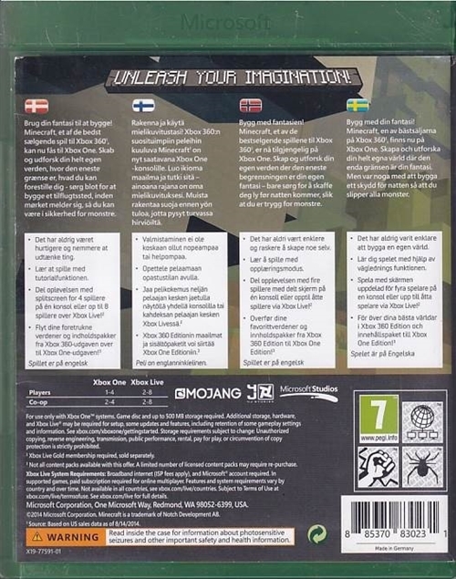 Minecraft - Xbox One Edition - Xbox One Spil (B-Grade) (Genbrug)